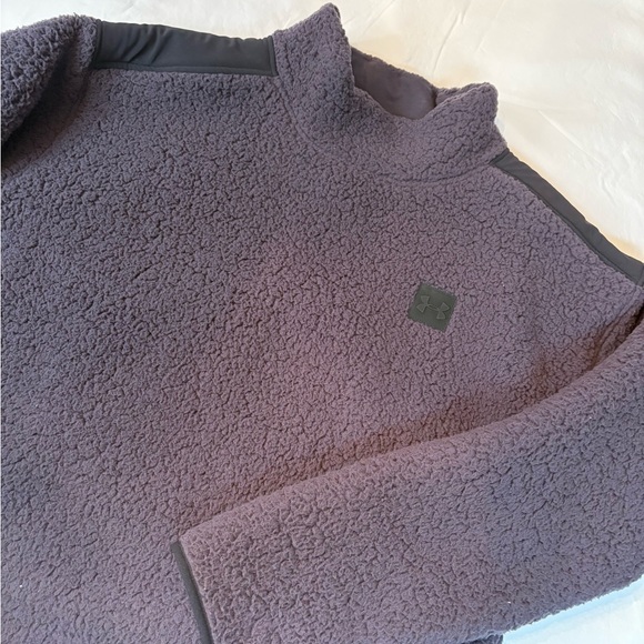 Women’s Under Armour Sherpa Fleece Mock Neck Gray Sweater Size M - Picture 2 of 6